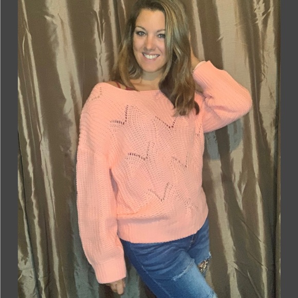 Pink Crochet Sweater Size Small - Picture 1 of 8